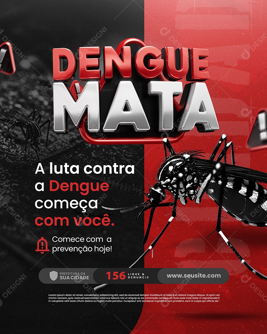 Dengue Mata A Luta Contra a Dengue Começa Com Você Social Media PSD Editável