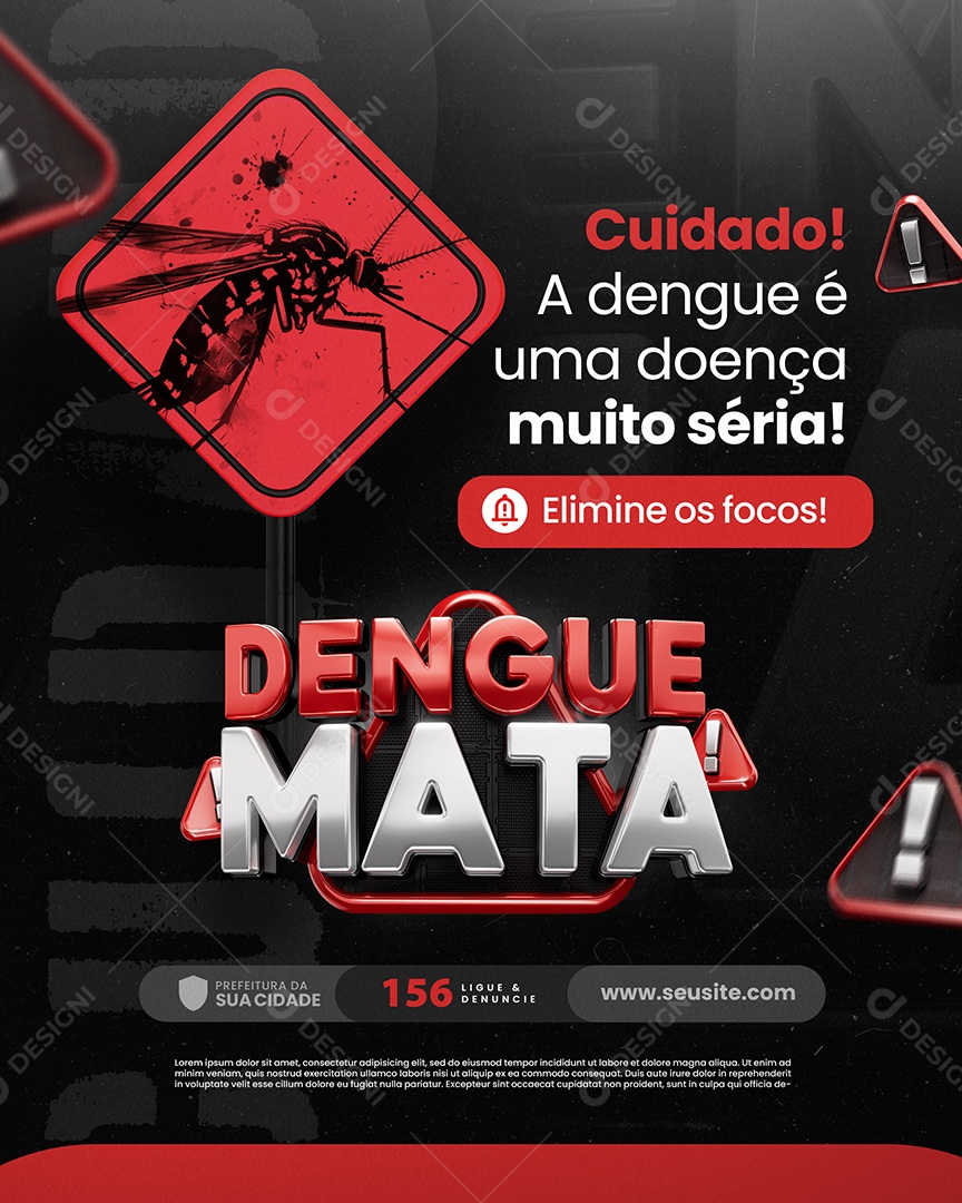 Dengue Mata Cuidado Social Media PSD Editável