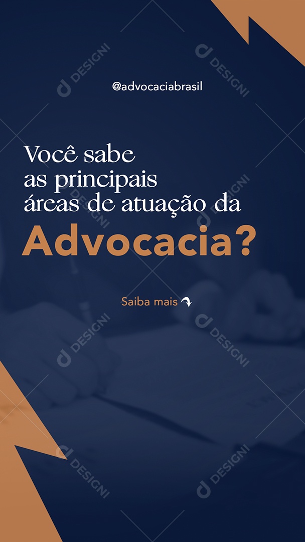 Story Você Sabe as Principais Áreas de Atuação da Advocacia Social Media PSD Editável