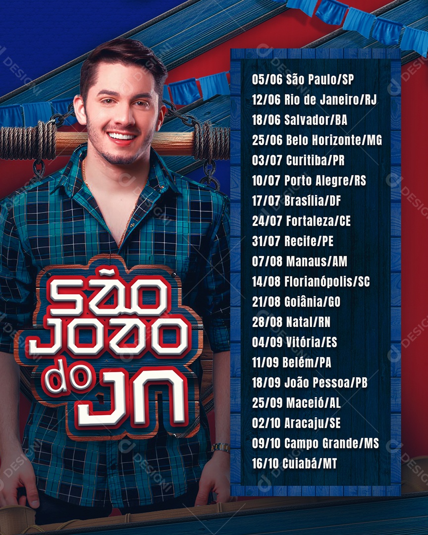 Flyer São João Do Jonas Esticado Social Media PSD Editável