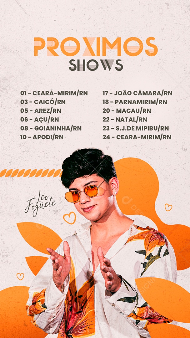 Story Flyer Próximos Shows Léo Foguete Social Media PSD Editável