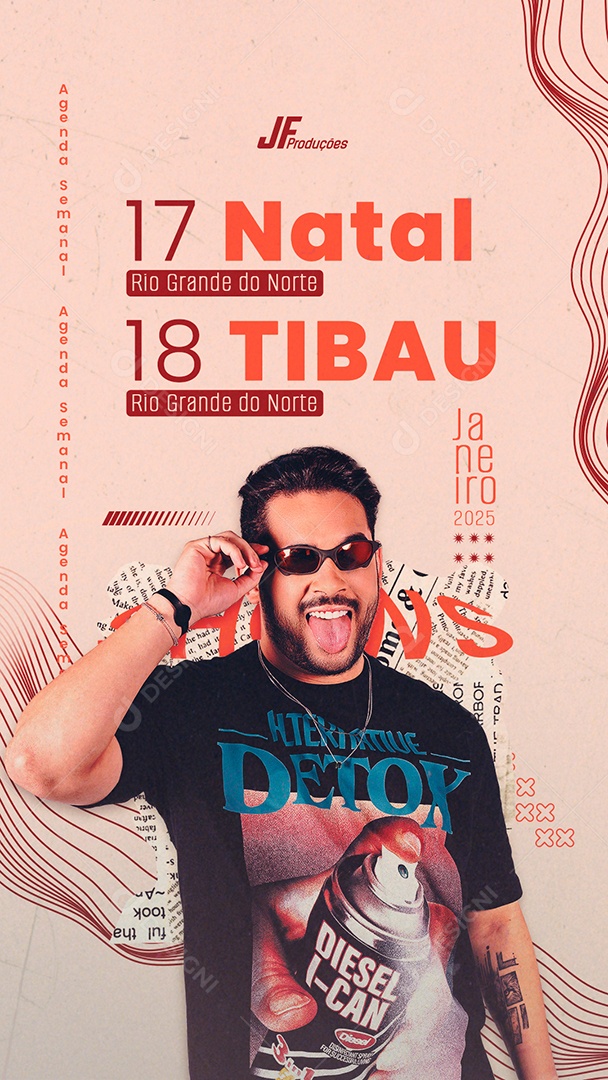 Story Flyer Próximos Shows Henry Freitas Social Media PSD Editável