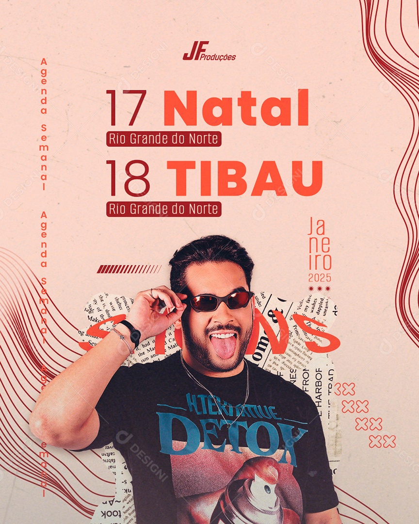 Flyer Próximos Shows Henry Freitas Social Media PSD Editável