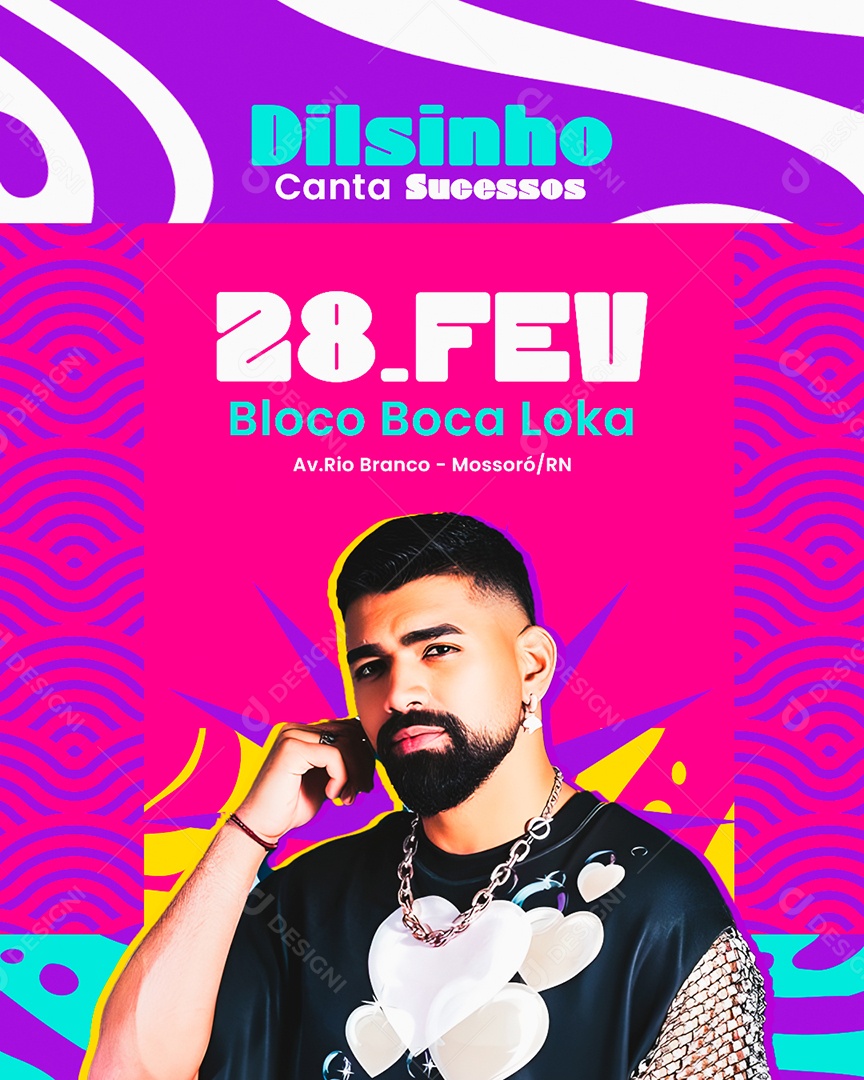 Flyer Dilsinho Conta Sucessos Social Media PSD Editável