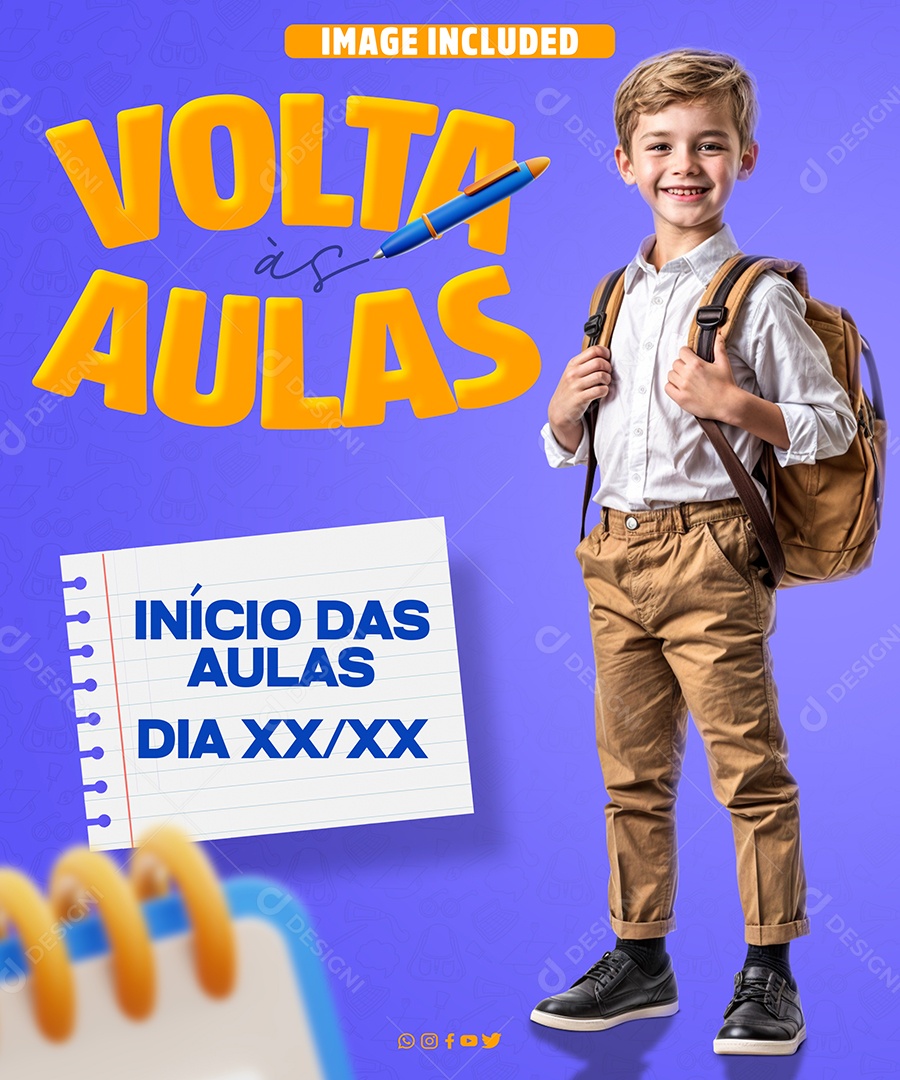 Volta às Aulas Inicio Das Aulas Social Media PSD Editável