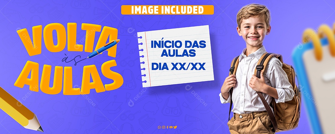 Banner Volta às Aulas Social Media PSD Editável