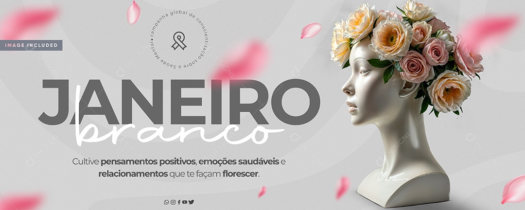 Banner Janeiro Branco Social Media PSD Editável