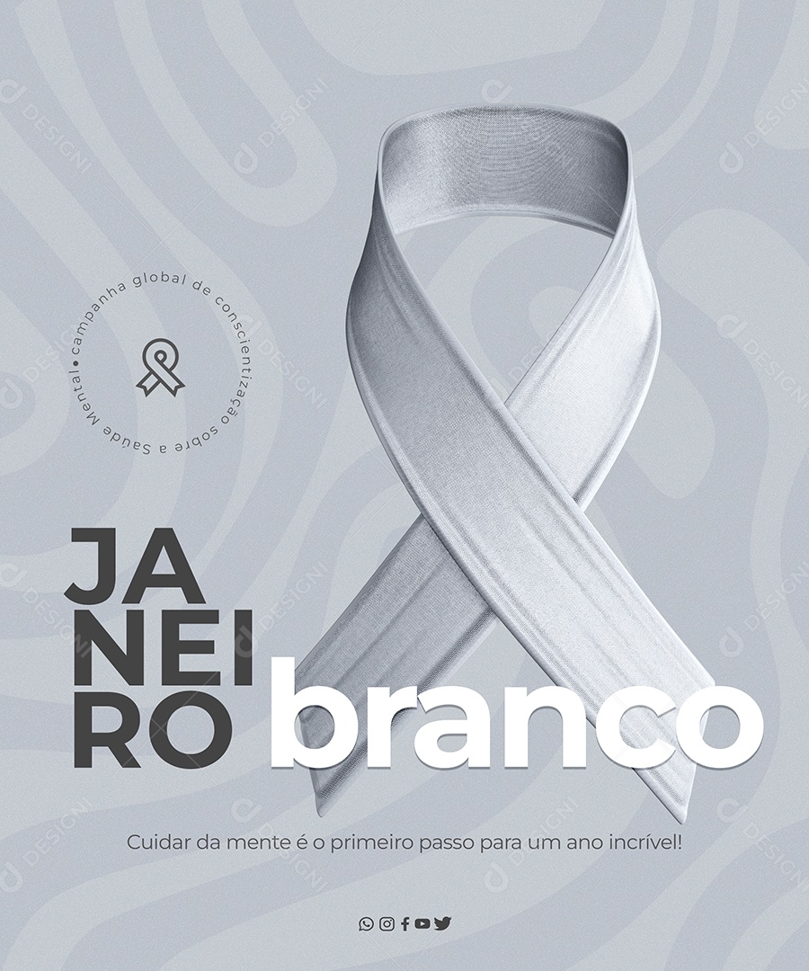 Janeiro Branco Social Media PSD Editável