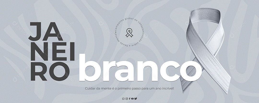 Banner Janeiro Branco Social Media PSD Editável