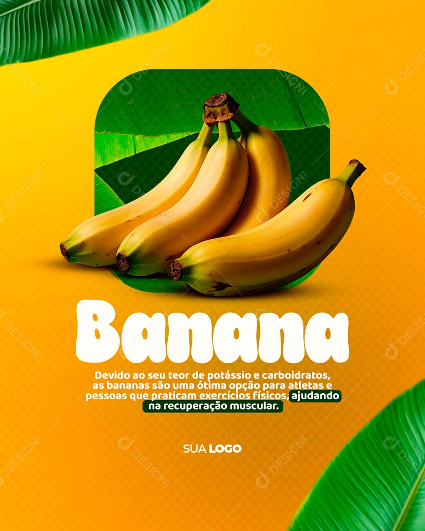 Nutricionista Fruta Benefícios Banana Social Media PSD Editável