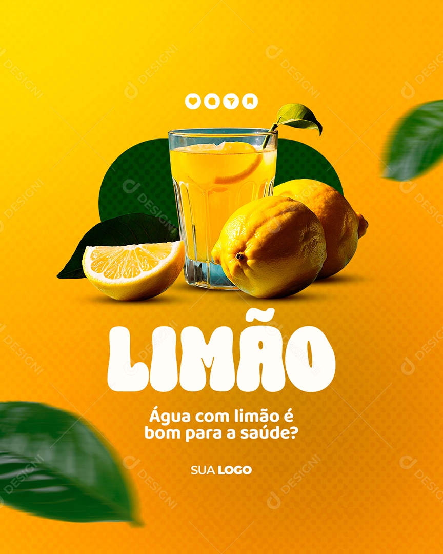 Nutricionista Fruta Benefícios Limão Social Media PSD Editável