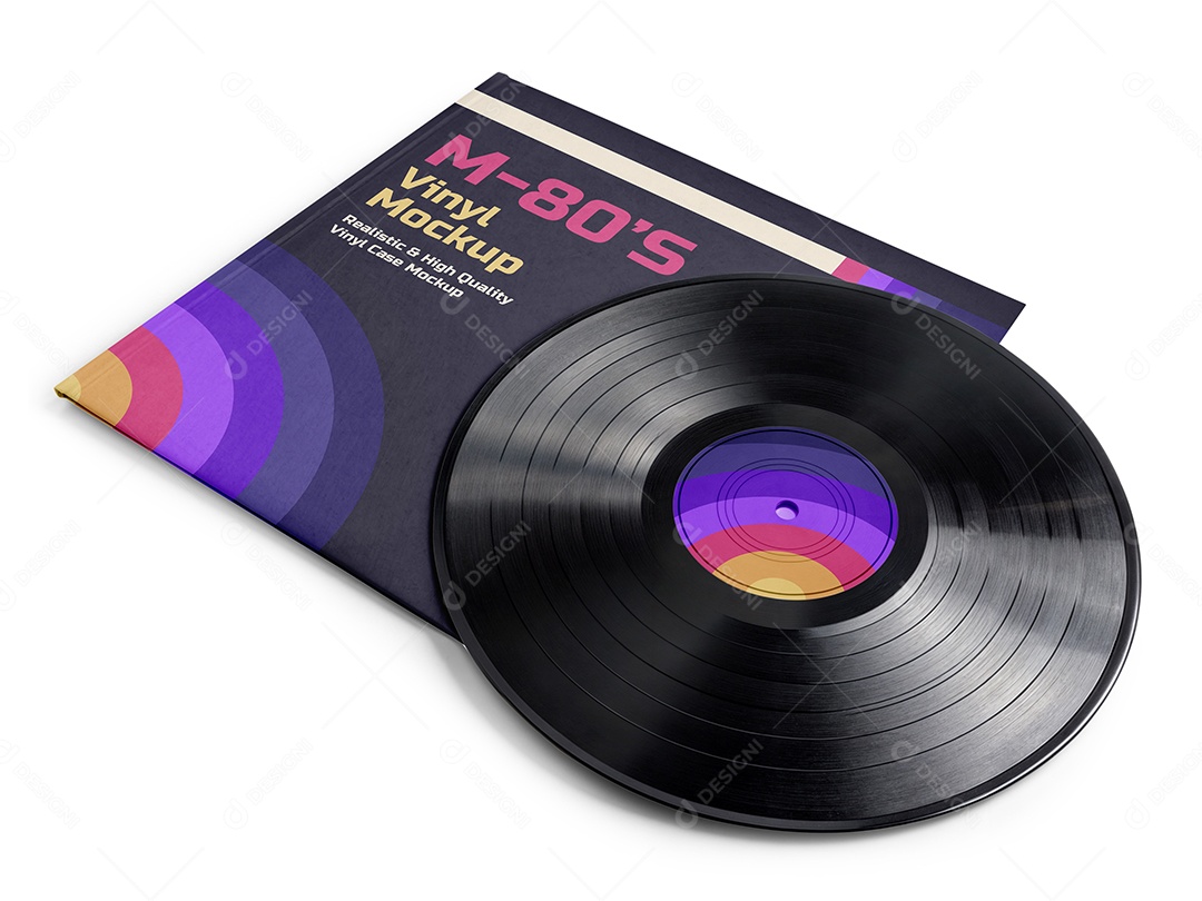 Mockup Disco de Vinil PSD Editável