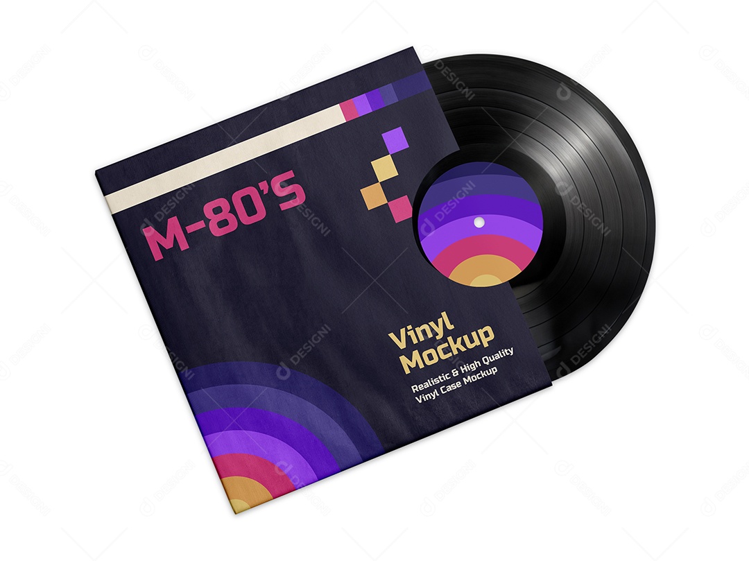 Mockup Disco de Vinil PSD Editável