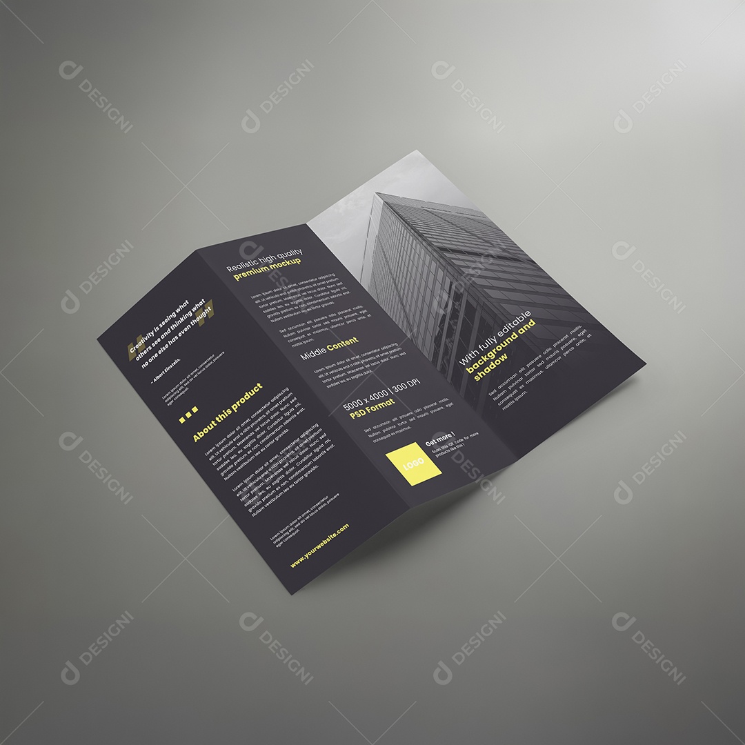 Mockup Folheto Brochura PSD Editável