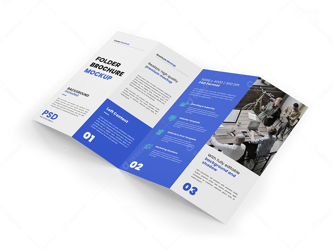 Mockup Folheto Brochura PSD Editável