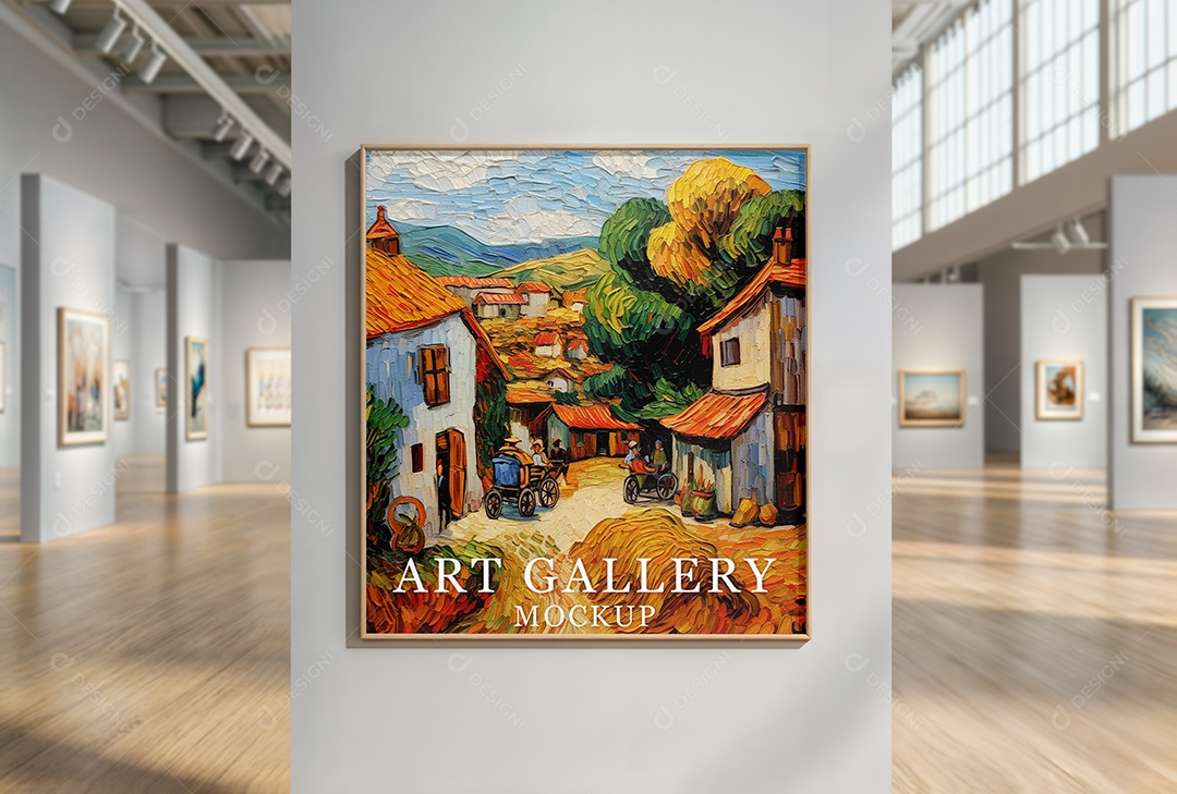 Mockup Galeria de Arte PSD Editável