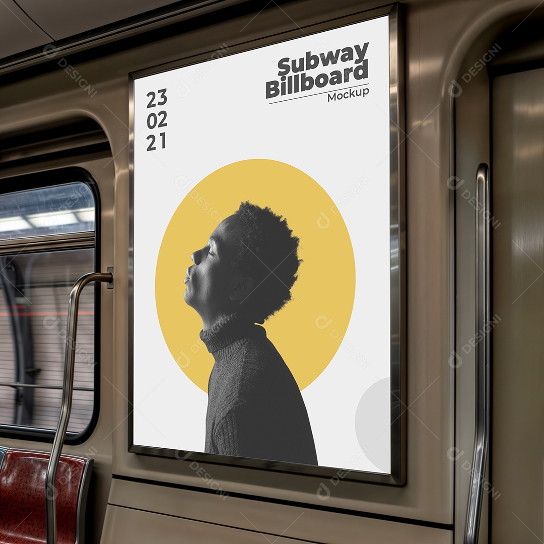 Mockup Outdoor Publicitário em Metrô PSD Editável