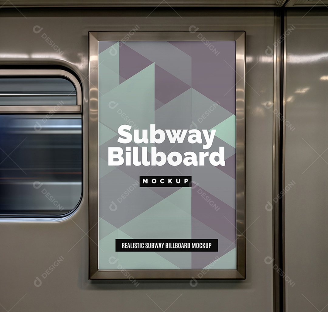 Mockup Outdoor Publicitário em Metrô PSD Editável