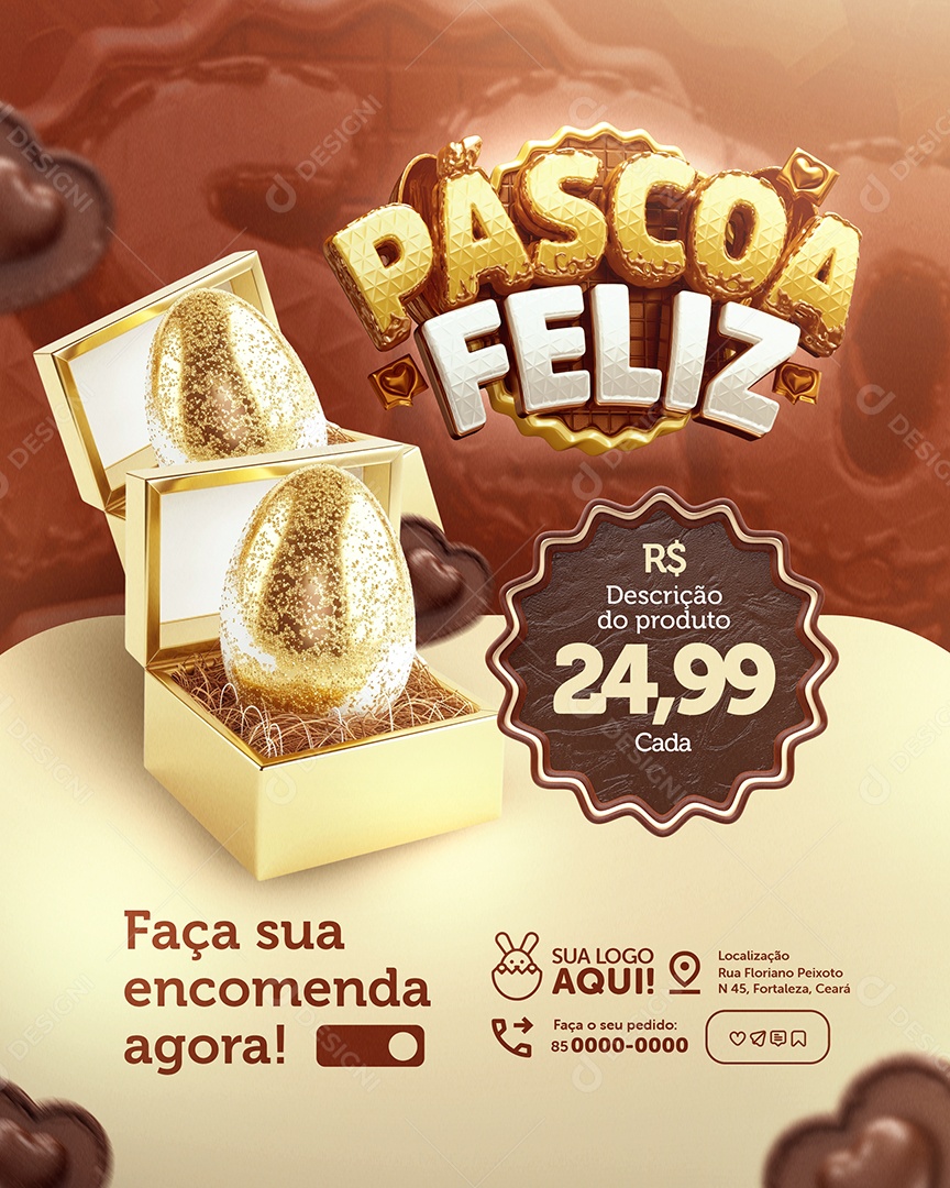 Supermercado Páscoa Feliz Ovo de Páscoa Social Media PSD Editável