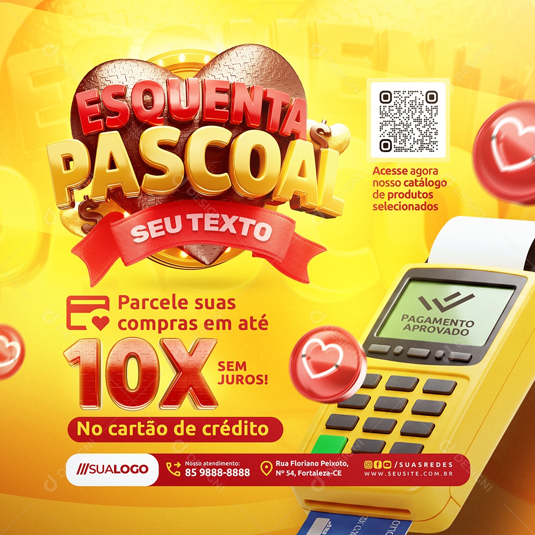 Supermercado Esquenta Pascoal Parcele suas Compras Social Media PSD Editável