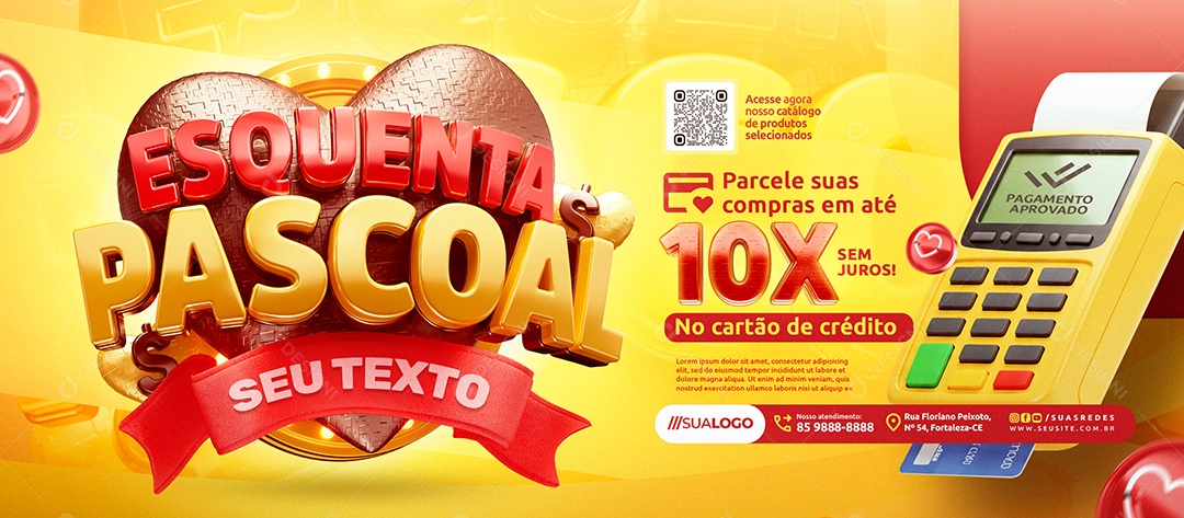Banner Supermercado Esquenta Pascoal Parcele Social Media PSD Editável
