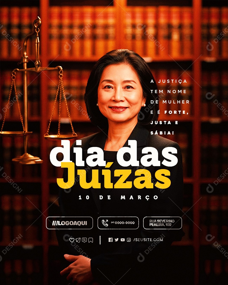 Dia das Juízas 10 de Março Social Media PSD Editável