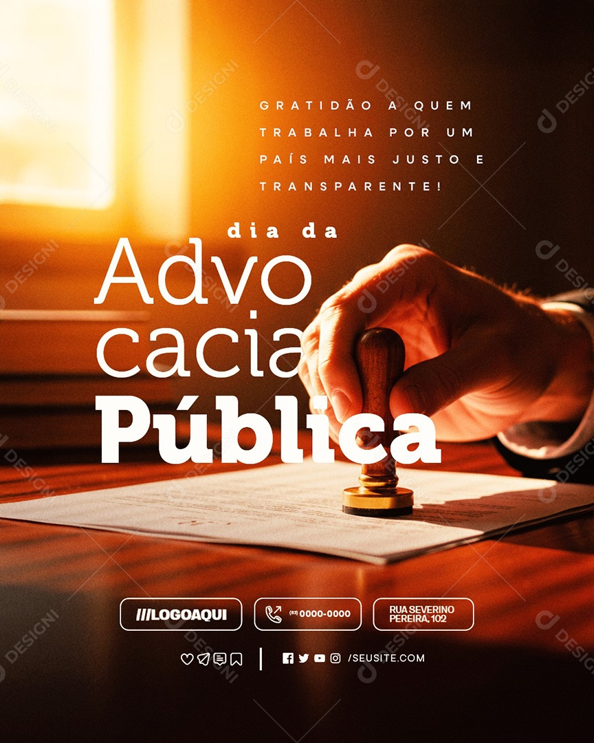 Dia da Advocacia Pública 07 de Março Gratidão a Quem Trabalha Social Media PSD Editável