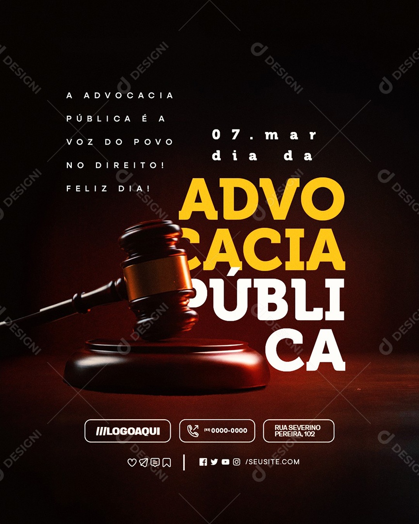 Dia da Advocacia Pública 07 de Março A Voz Do Povo Social Media PSD Editável