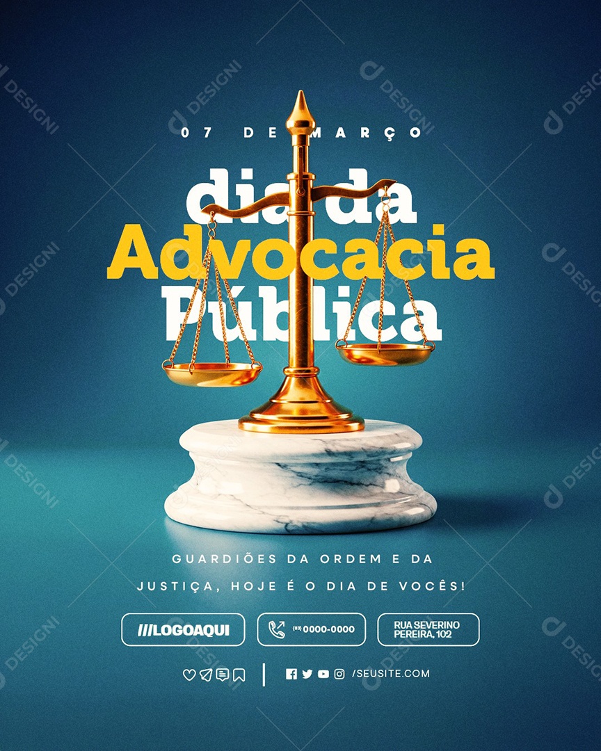 Dia da Advocacia Pública 07 de Março Social Media PSD Editável