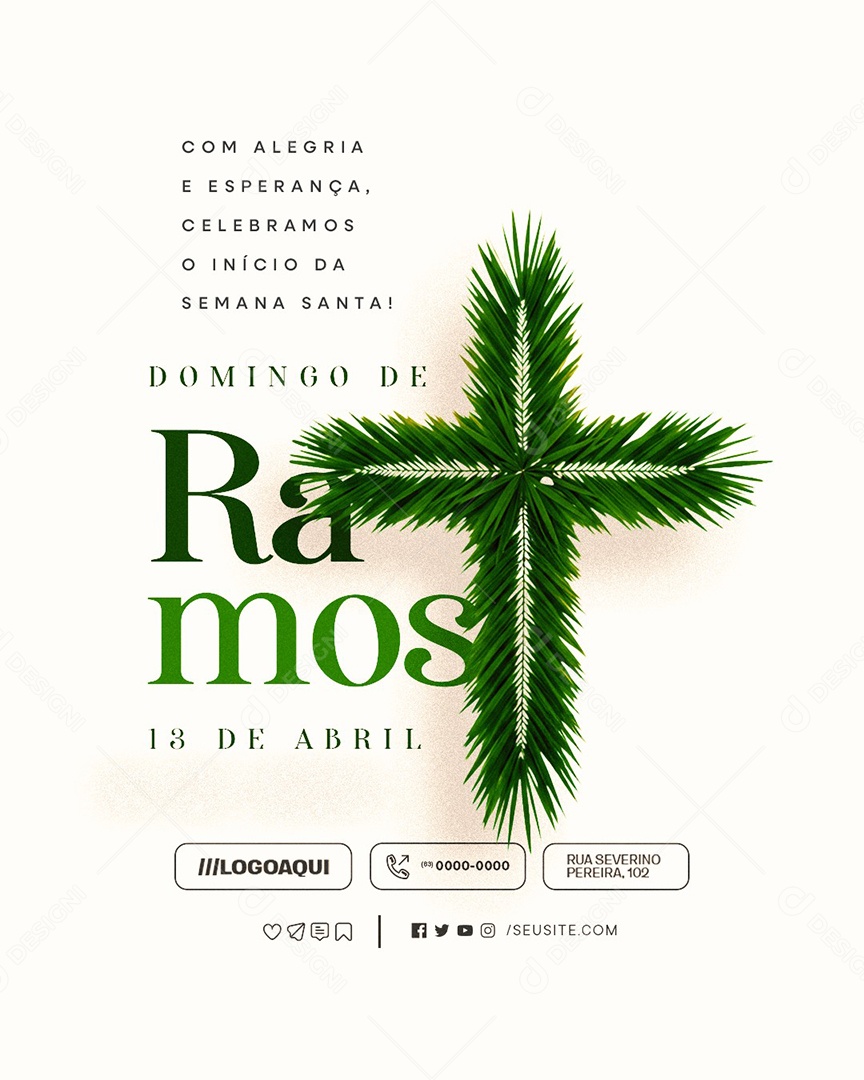 Domingo de Ramos 13 de Abril Social Media PSD Editável