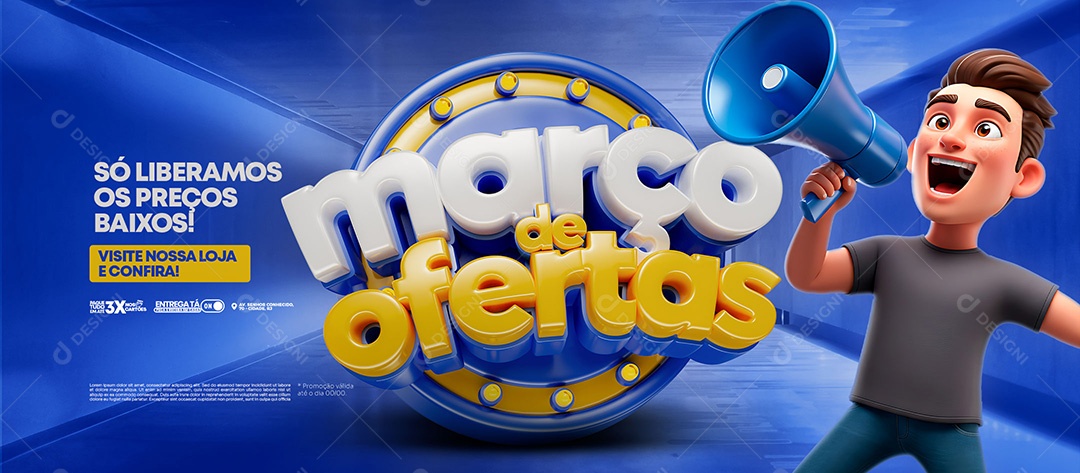 Banner Março de Ofertas Promoções Social Media PSD Editável