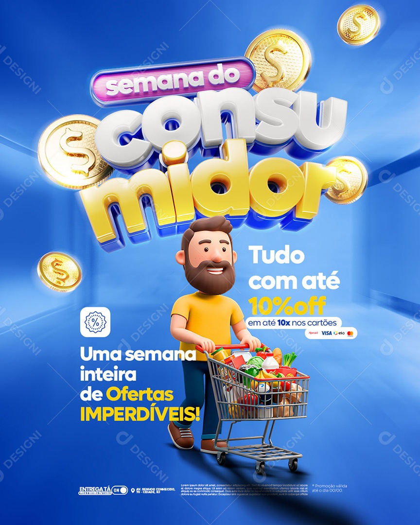 Semana do Consumidor Aproveite as Ofertas Imperdíveis Social Media PSD Editável