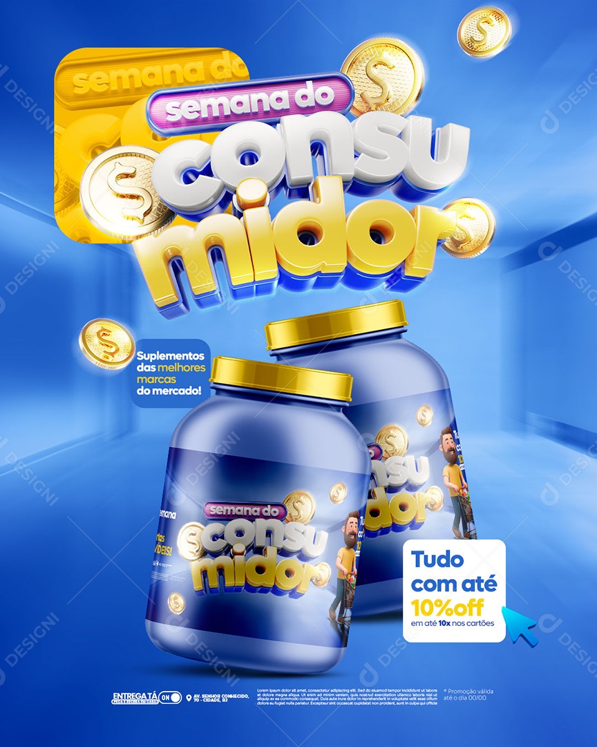 Semana do Consumidor Promoção de Suplementos Social Media PSD Editável