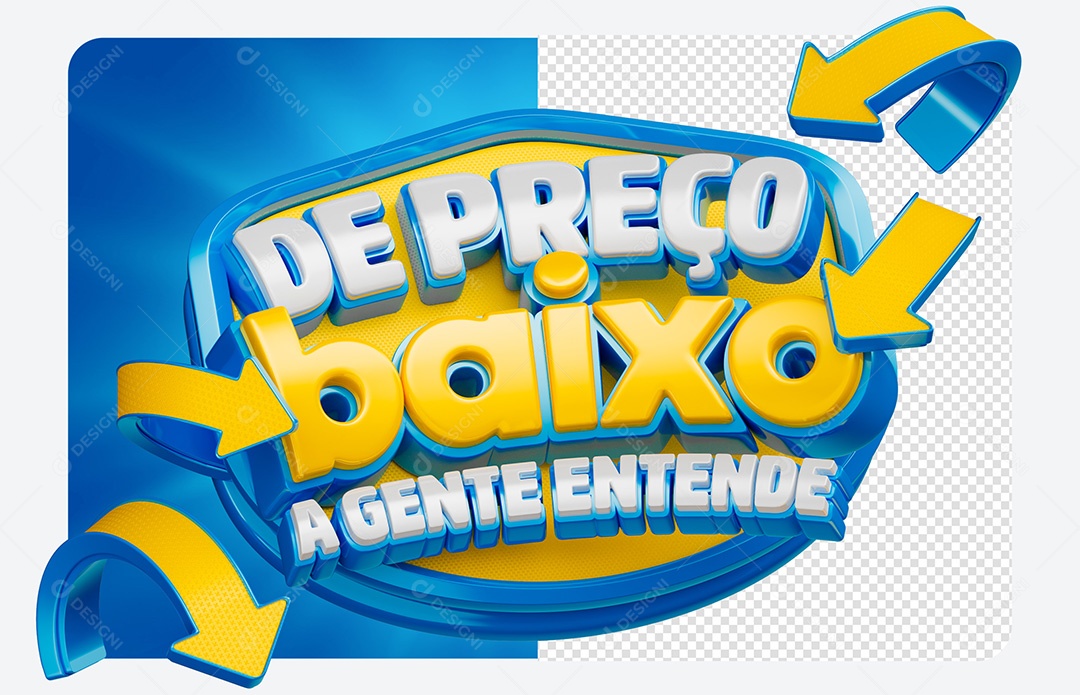 Selo 3D de Preço Baixo a Gente Entende Para Composição PSD