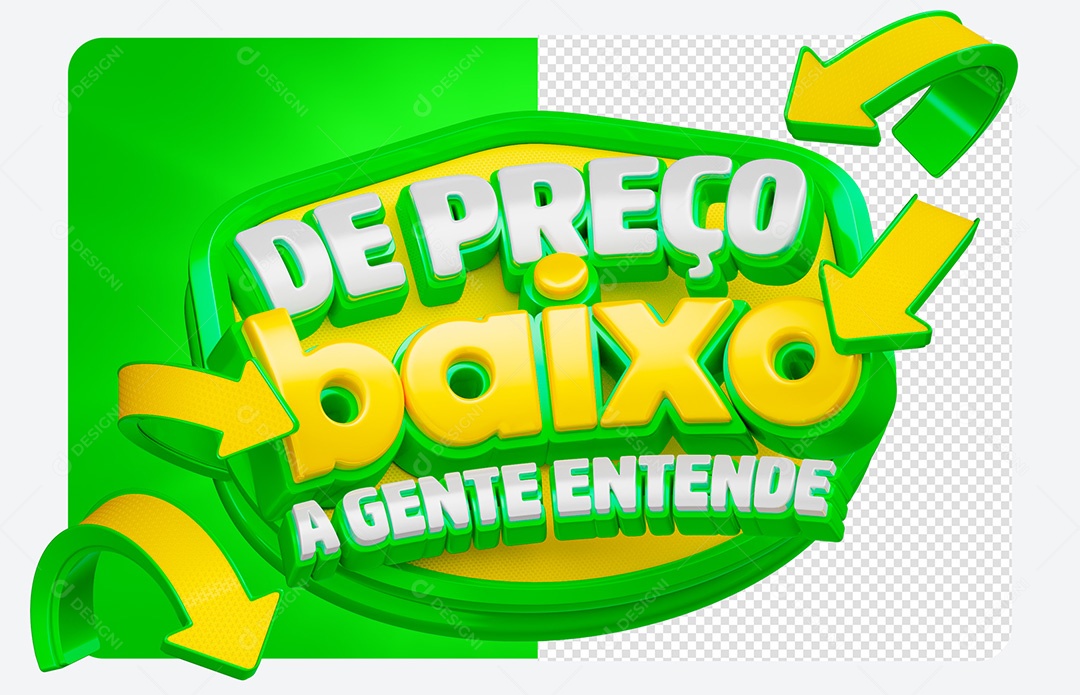 Selo 3D de Preço Baixo a Gente Entende Para Composição PSD