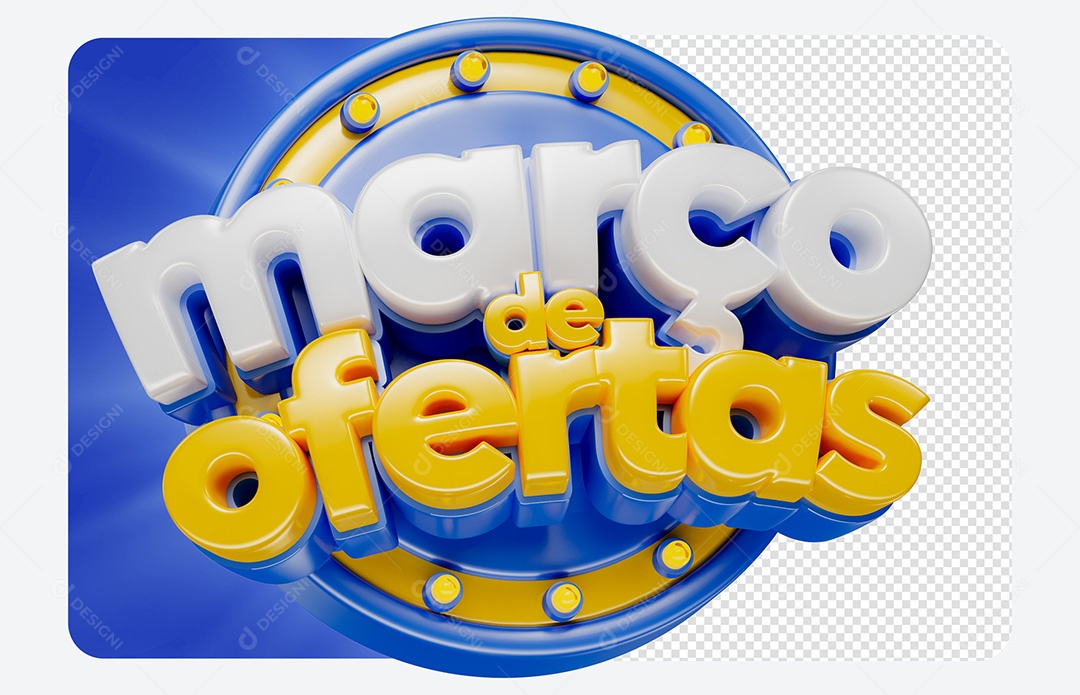 Selo 3D Março de Ofertas Para Composição PSD
