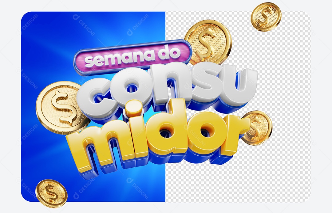 Selo 3D Semana Do Consumidor Para Composição PSD
