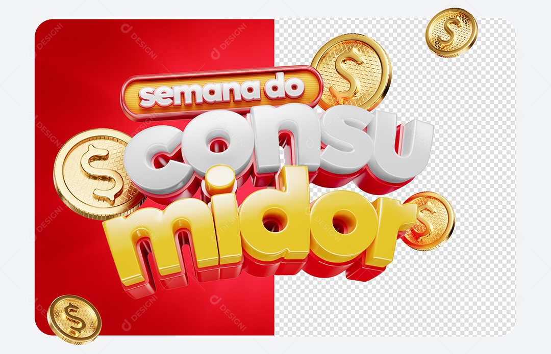 Selo 3D Semana Do Consumidor Para Composição PSD