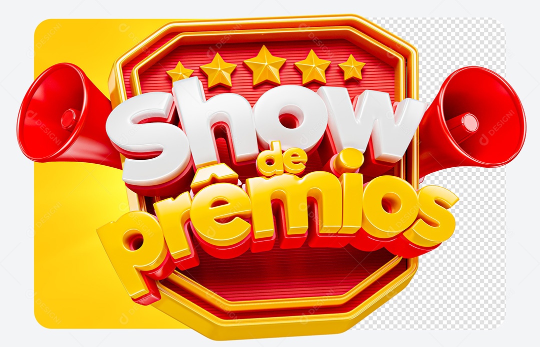 Selo 3D Show de Prêmios Para Composição PSD