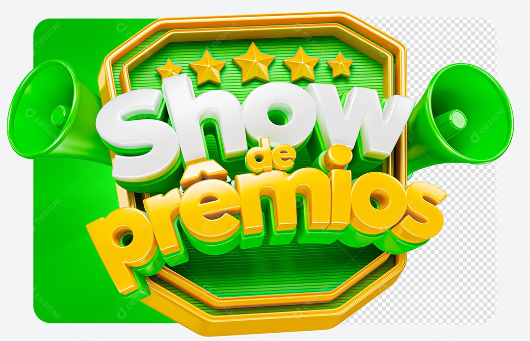 Selo 3D Show de Prêmios Para Composição PSD