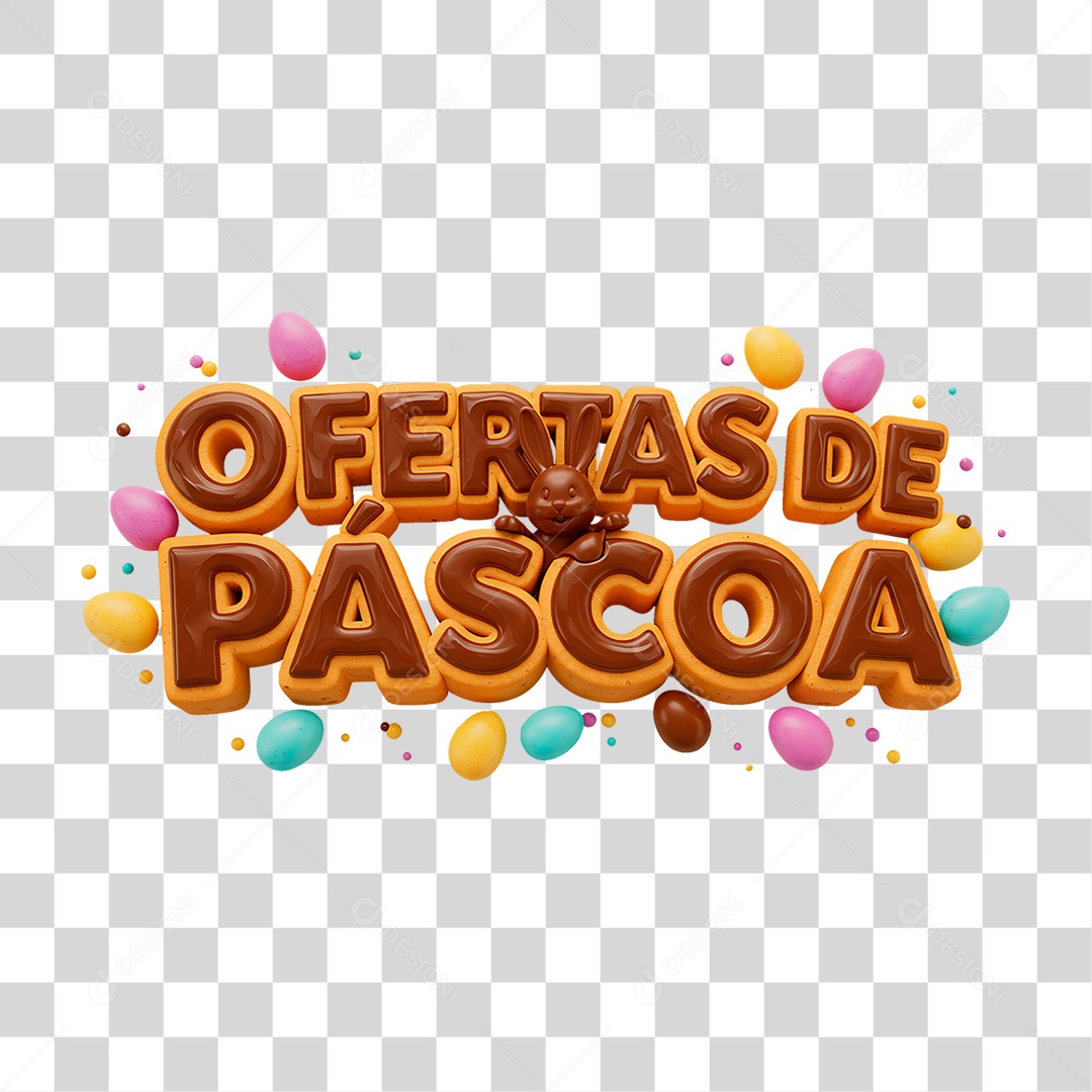 Selo 3D Ofertas de Páscoa PNG Transparente