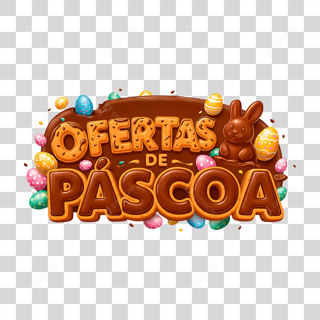 Selo 3D Ofertas de Páscoa PNG Transparente