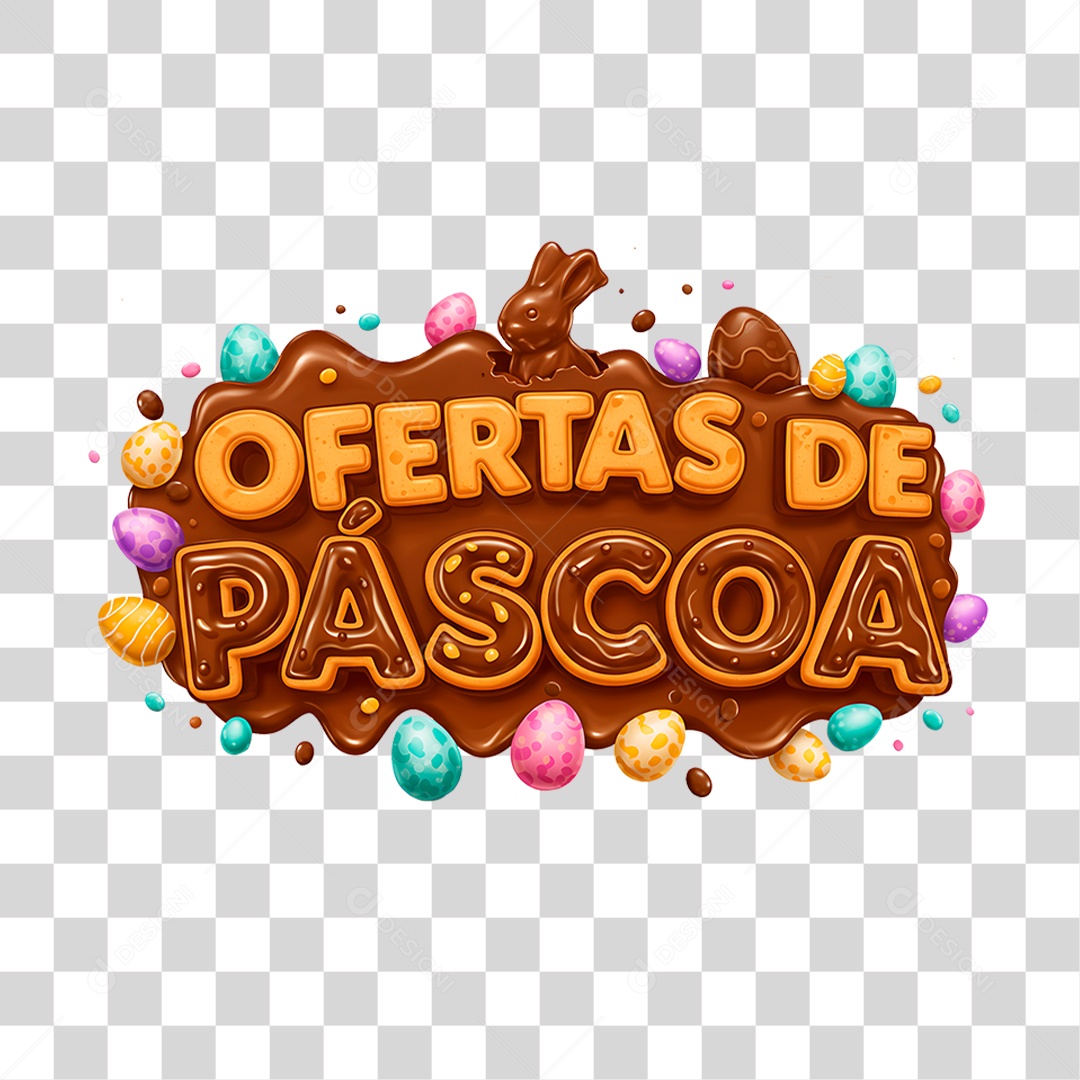 Selo 3D Ofertas de Páscoa PNG Transparente