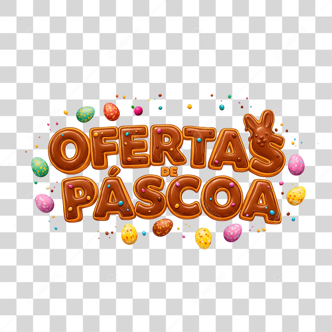 Selo 3D Ofertas de Páscoa PNG Transparente