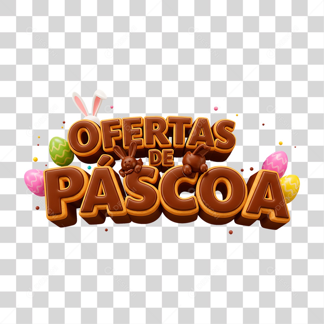 Selo 3D Ofertas de Páscoa PNG Transparente