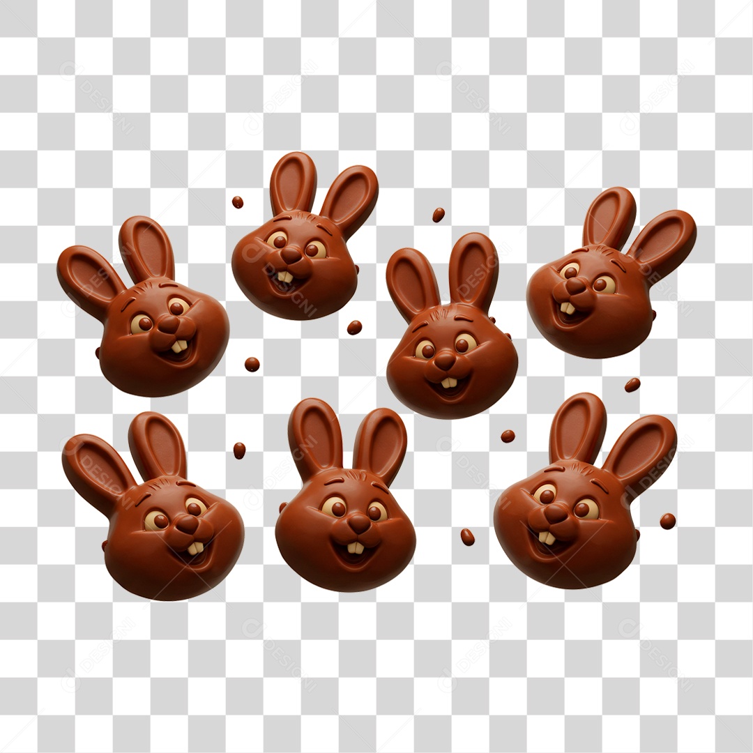 Coelho de Chocolate PNG Transparente