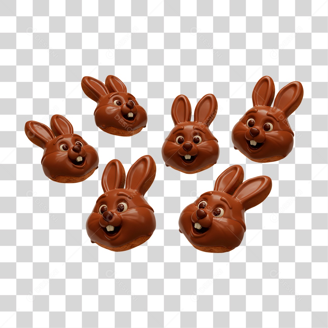 Coelho de Chocolate PNG Transparente