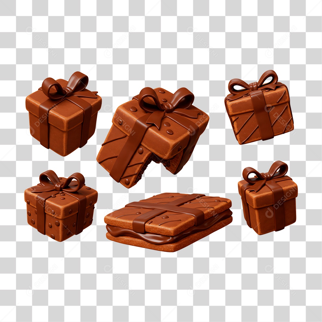 Caixa de Presente de Chocolate PNG Transparente