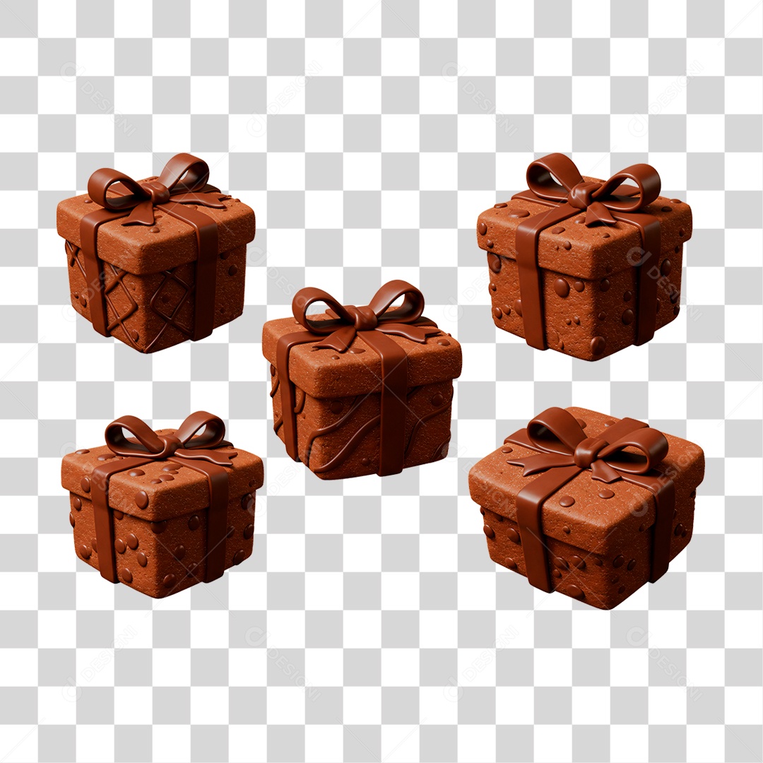 Caixa Presente de Chocolate PNG Transparente