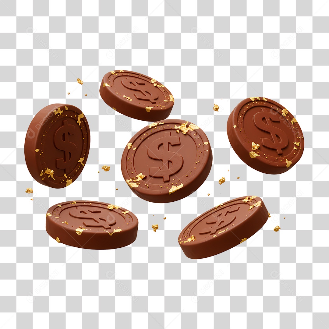Moeda de Chocolate PNG Transparente